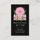 Pink Mandala Crystals Blume Energie Yoga Reiki Wel Visitenkarte (Vorderseite)