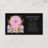 Pink Mandala Crystals Blume Energie Yoga Reiki Wel Visitenkarte (Rückseite)