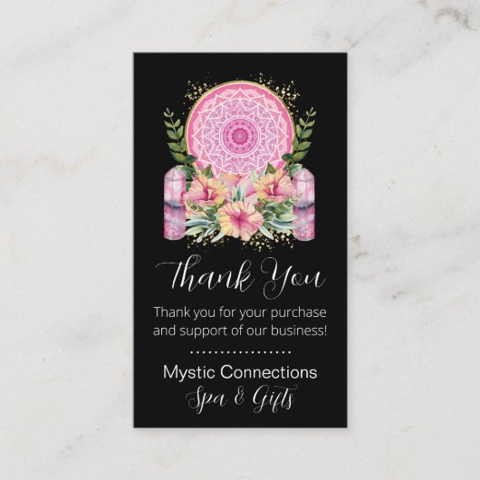 Pink Mandala Crystals Yoga Reiki Wellness-Center V Visitenkarte (Vorderseite)