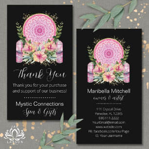 Pink Mandala Crystals Yoga Reiki Wellness-Center V Visitenkarte