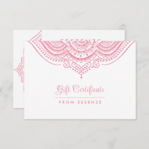 Pink Mandala Geschenkgutachten Design