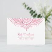 Pink Mandala Gift Certificate Design (Stehend Vorderseite)