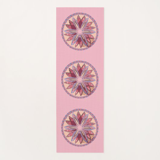 Pink Mandala Medallions Yogamatte (Vorderseite)
