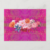 Pink Mandala Muster Blume Bouquet Postkarte (Vorderseite)