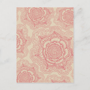 Pink Mandala Pattern Postkarte