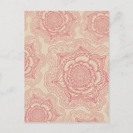 Pink Mandala Pattern Postkarte (Vorderseite)