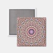 Pink Mandala stylish Magnet (Vorderseite/Rückseite)
