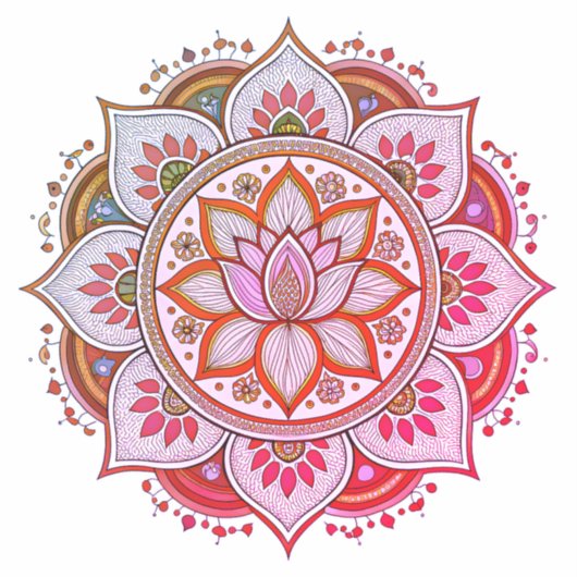 Pink mandala vinyl sticker (Vorderseite)