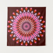 Pink Mandala Wandteppich (Vorderseite (Horizontal))