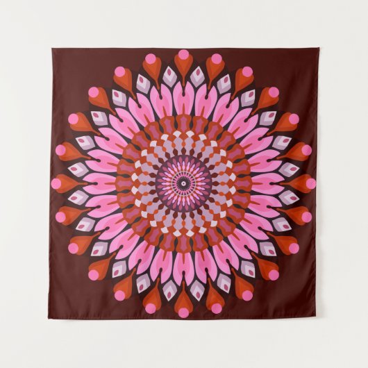 Pink Mandala Wandteppich (Vorderseite)