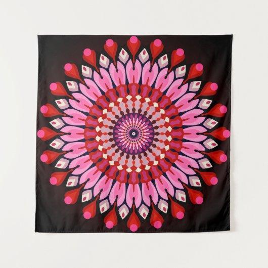 Pink Mandala Wandteppich (Vorderseite)