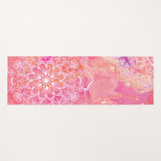 Pink Mandala Yoga Mat Yogamatte (Vorderseite (Horizontal))