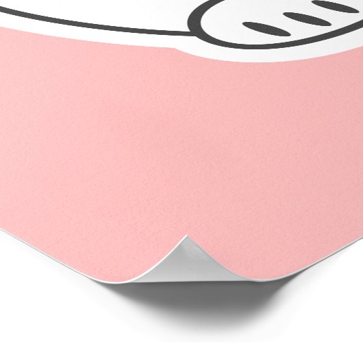 Pink Maneki Neko Poster (Ecke)