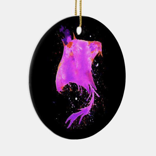 Pink Manta Ray Keramik Ornament (Rechts)