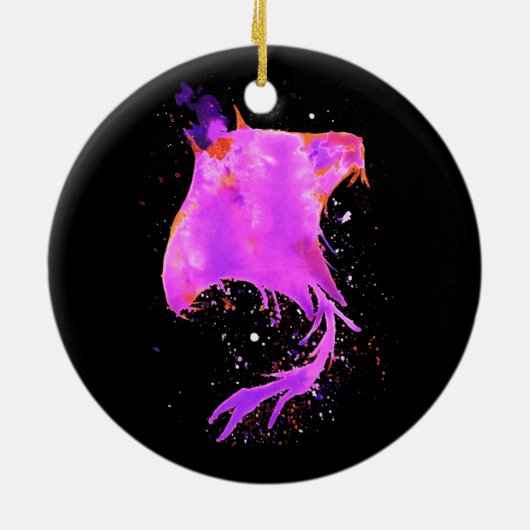 Pink Manta Ray Keramik Ornament (Hinten)