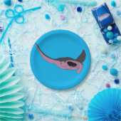 Pink Manta Ray Pappteller (Party)