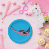 Pink Manta Ray Pappteller (Party)