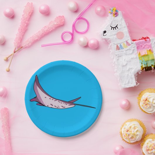 Pink Manta Ray Pappteller (Party)