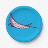 Pink Manta Ray Pappteller (Vorderseite)