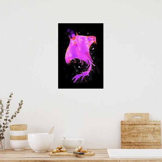 Pink Manta Ray Poster (Küche)