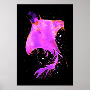 Pink Manta Ray Poster