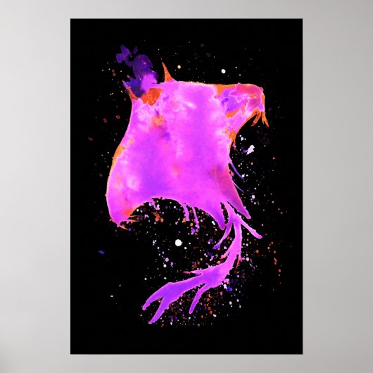 Pink Manta Ray Poster (Vorne)