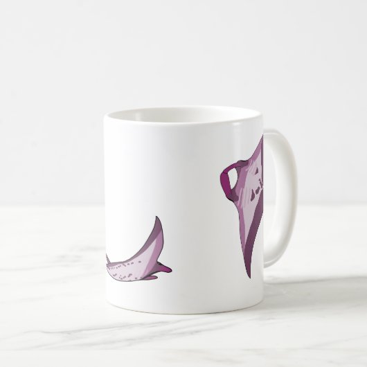 Pink Manta Rays Kaffeetasse (VorderseiteRechts)