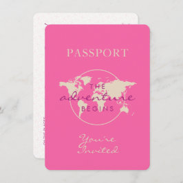 Pink Map Adventure Baby Showpass Einladung