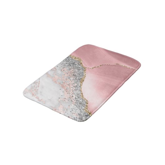 Pink Marble Agate Badematte (Schrägansicht)