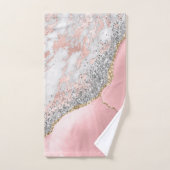 Pink Marble Agate Badhandtuch Set (Handtuch)