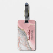 Pink Marble Agate Gepäckanhänger (Rückseite vertikal)