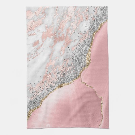 Pink Marble Agate Geschirrtuch (Vertikal)