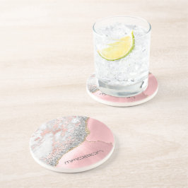Pink Marble Agate Getränkeuntersetzer