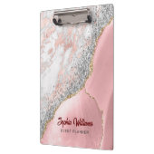 Pink Marble Agate Klemmbrett (Links)