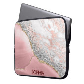 Pink Marble Agate Laptopschutzhülle (Vorderseite Links)
