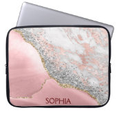 Pink Marble Agate Laptopschutzhülle (Vorderseite)