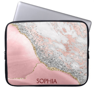 Pink Marble Agate Laptopschutzhülle