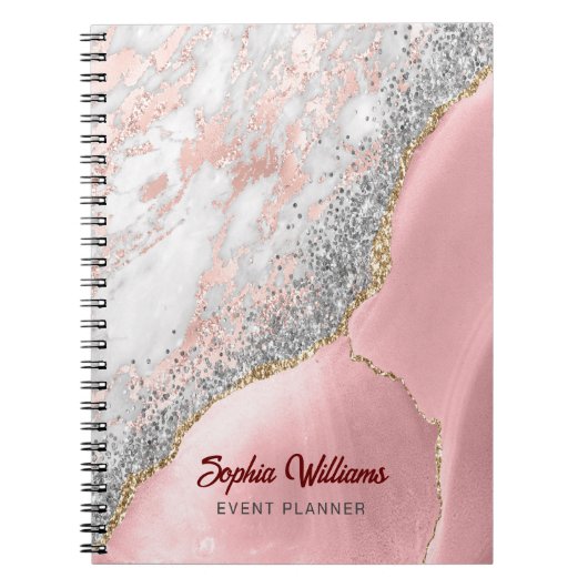 Pink Marble Agate Notizblock (Vorderseite)