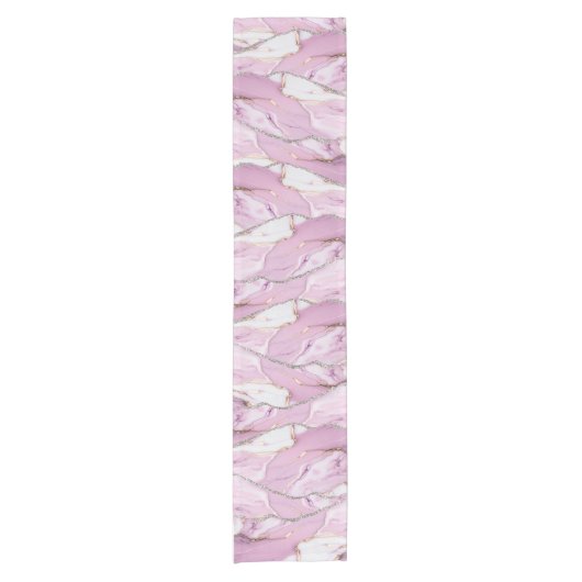 PINK MARBLE AGATE Table Runner Kurzer Tischläufer (Vorderseite)