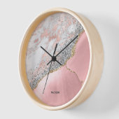 Pink Marble Agate Uhr (Winkel)
