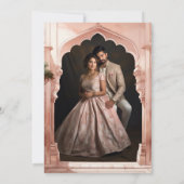 Pink Marble Arch Foto Indischer Palast Hochzeit Einladung (Rückseite)