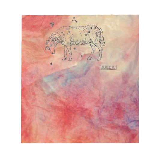 Pink Marble Aries Notepad Notizblock (Vorderseite)