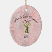 Pink Marble Baby First Christmas Keramik Ornament (Rechts)