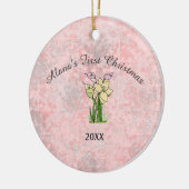 Pink Marble Baby First Christmas Keramik Ornament (Links)