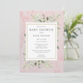 Pink Marble Baby Girl Dusche | Sprinkle Einladung (Stehend Vorderseite)