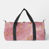 Pink Marble Background With Gold Veins Duffle Bag (Vorderseite)