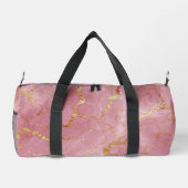Pink Marble Background With Gold Veins Duffle Bag (Rückseite)