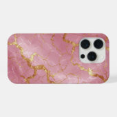 Pink Marble Background With Gold Veins iPhone Hülle (Rückseite (Horizontal))