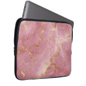Pink Marble Background With Gold Veins Laptopschutzhülle (Vorne Rechts)