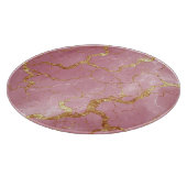 Pink Marble Background With Gold Veins Schneidebrett (Ecke)